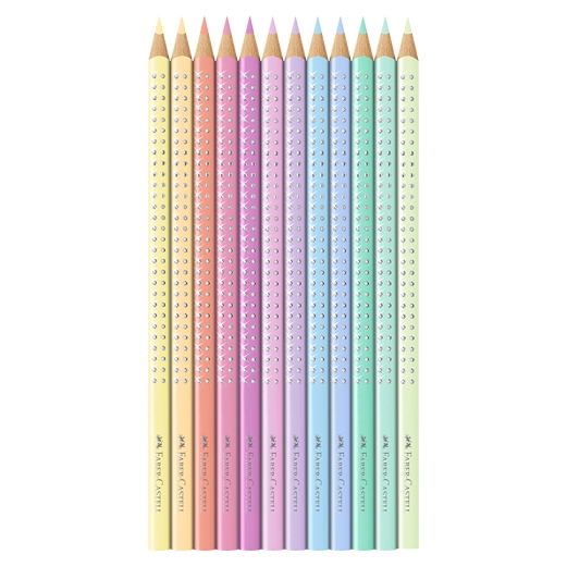 輝柏FABER-CASTELL 三角點鑽馬卡龍色鉛筆12色 201910, , large