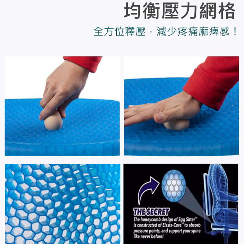 ⭐️Soft & Breathable⭐️ Instant Cooling Honeycomb Seat Cushion, Cooling Cushion, Chair Pad, Ice Gel Cushion, Egg Crate Design, Pressure-Relief Grid, High Resilience, Perfect for Long Sitting, , large