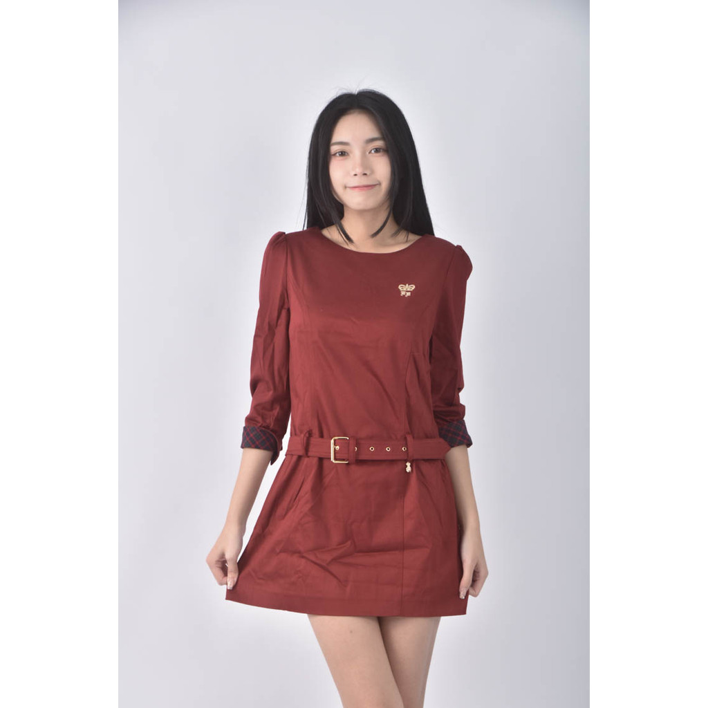 (S) knights bridge學院風紅色洋裝二手衣