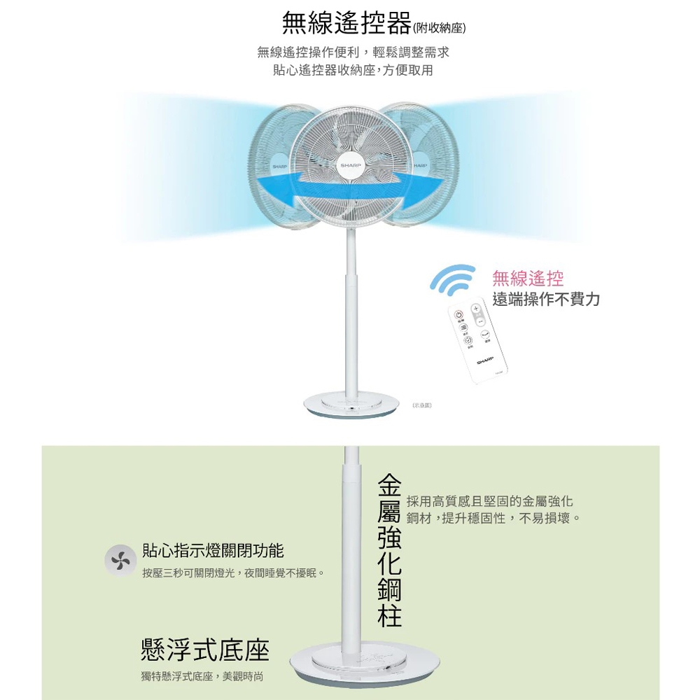 SHARP 夏普高級型 14吋DC直流馬達立扇 PJ-DC14GE, , large