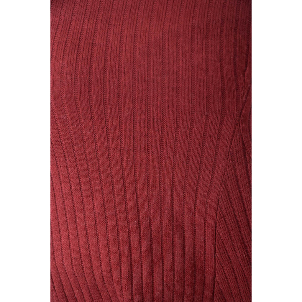 (S) 【又又私服】質感棉質坑紋紅色長袖上衣二手衣, , large