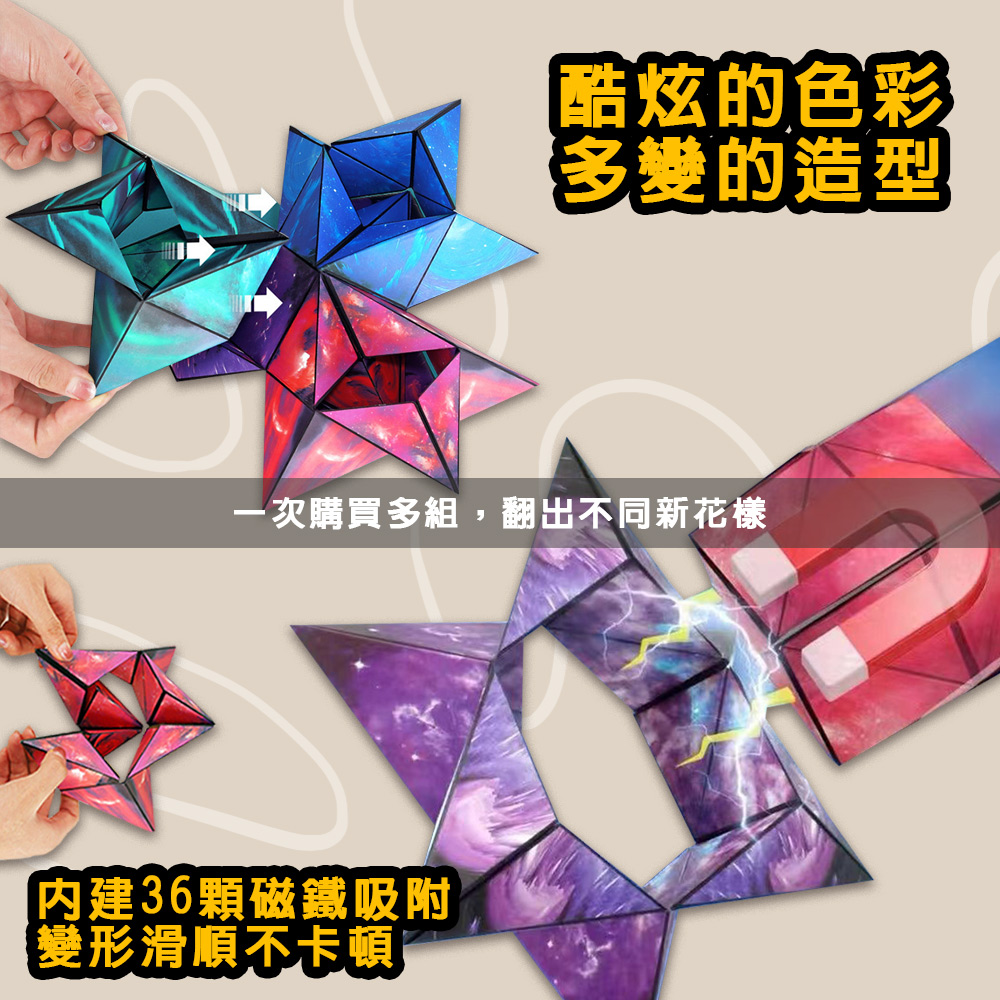 【啾愛你】立體百變磁力解壓魔方-海洋藍, , large