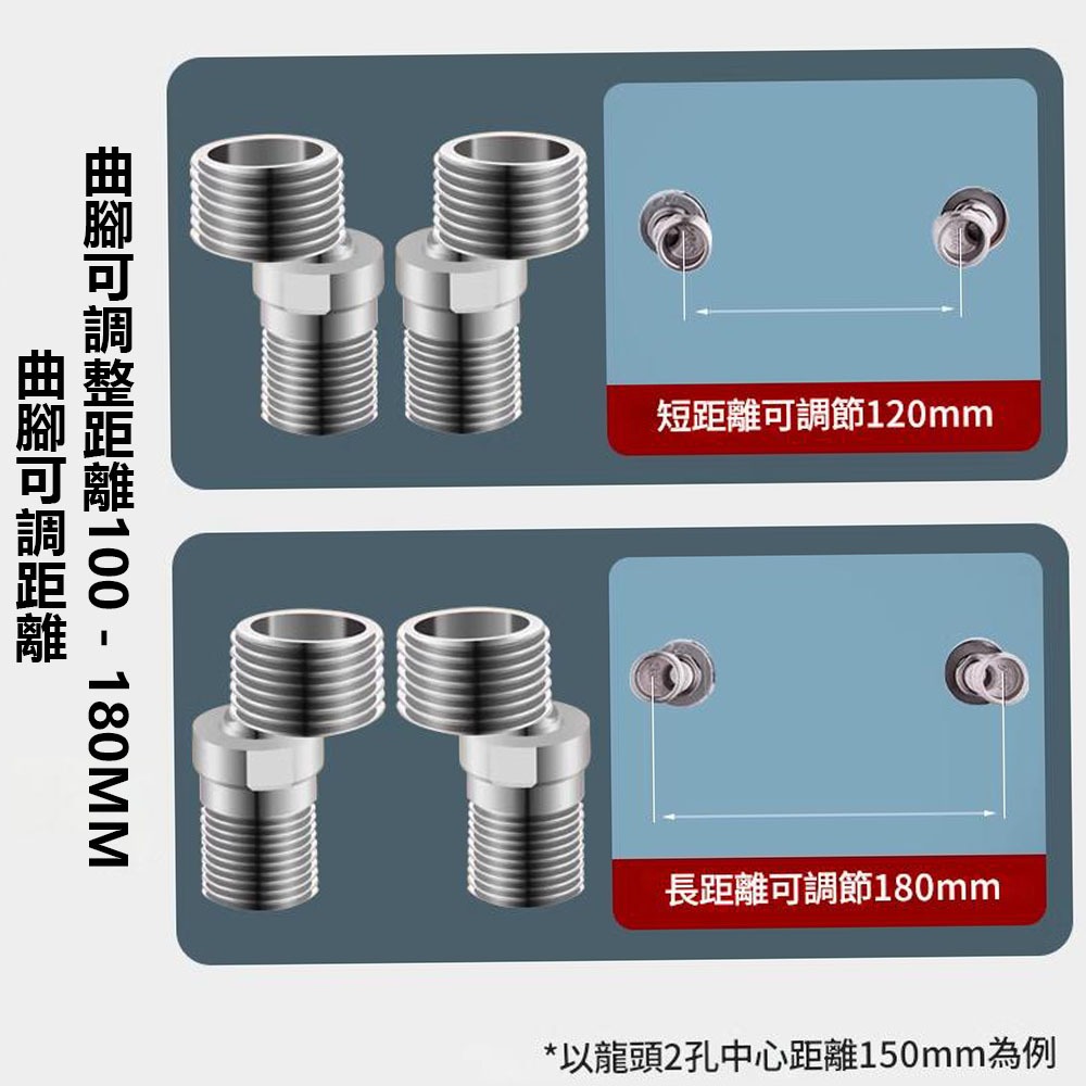 Two 304 stainless steel shower heads with 360&deg; omnidirectional curved feet, , large