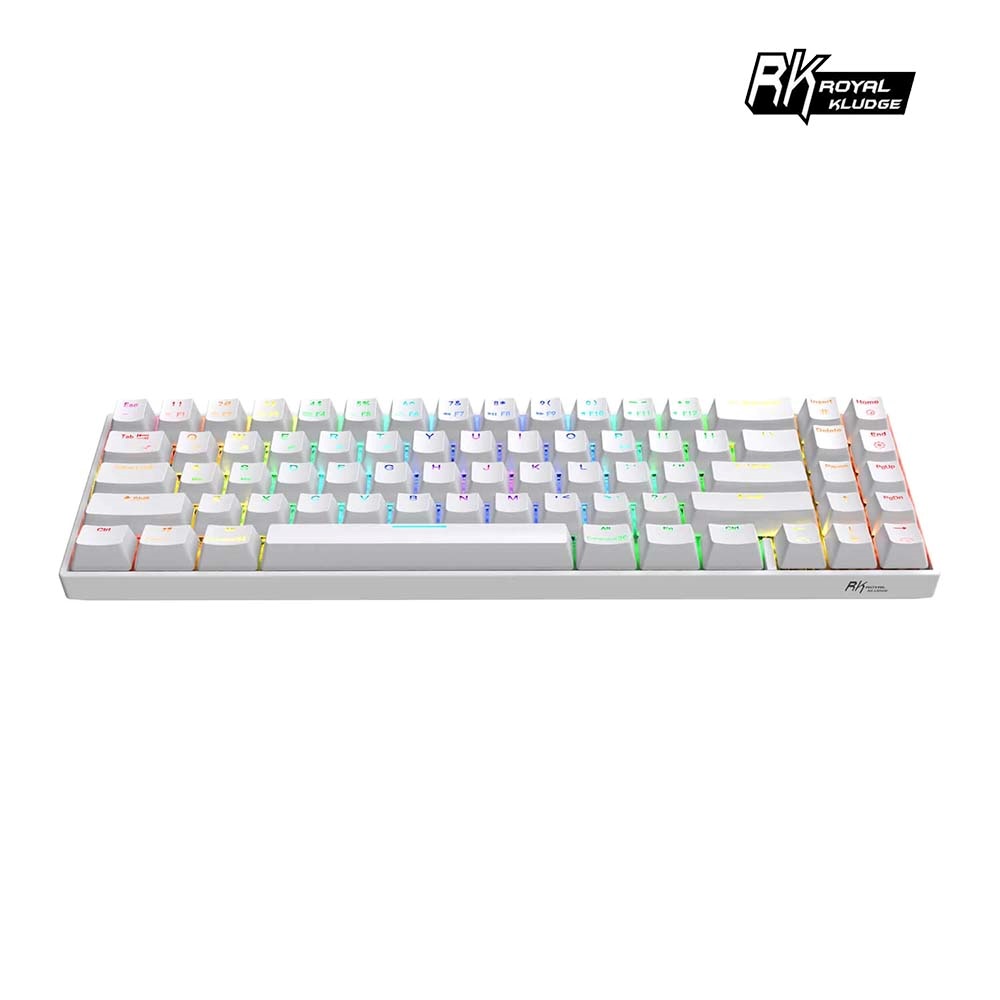 [樂維科技]RK 71 70% 藍牙三模無線機械鍵盤 紅軸 RGB 白色, , large