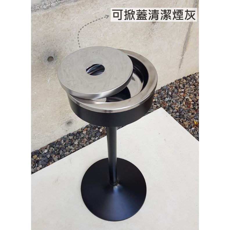 【臺灣製造】消光黑立式煙灰缸 工業風菸灰缸 金屬烤漆菸灰桶 霧黑烤漆熄菸桶 煙灰桶 吸菸區 餐廳菸盒 熄菸桶沙盤煙灰盤, , large