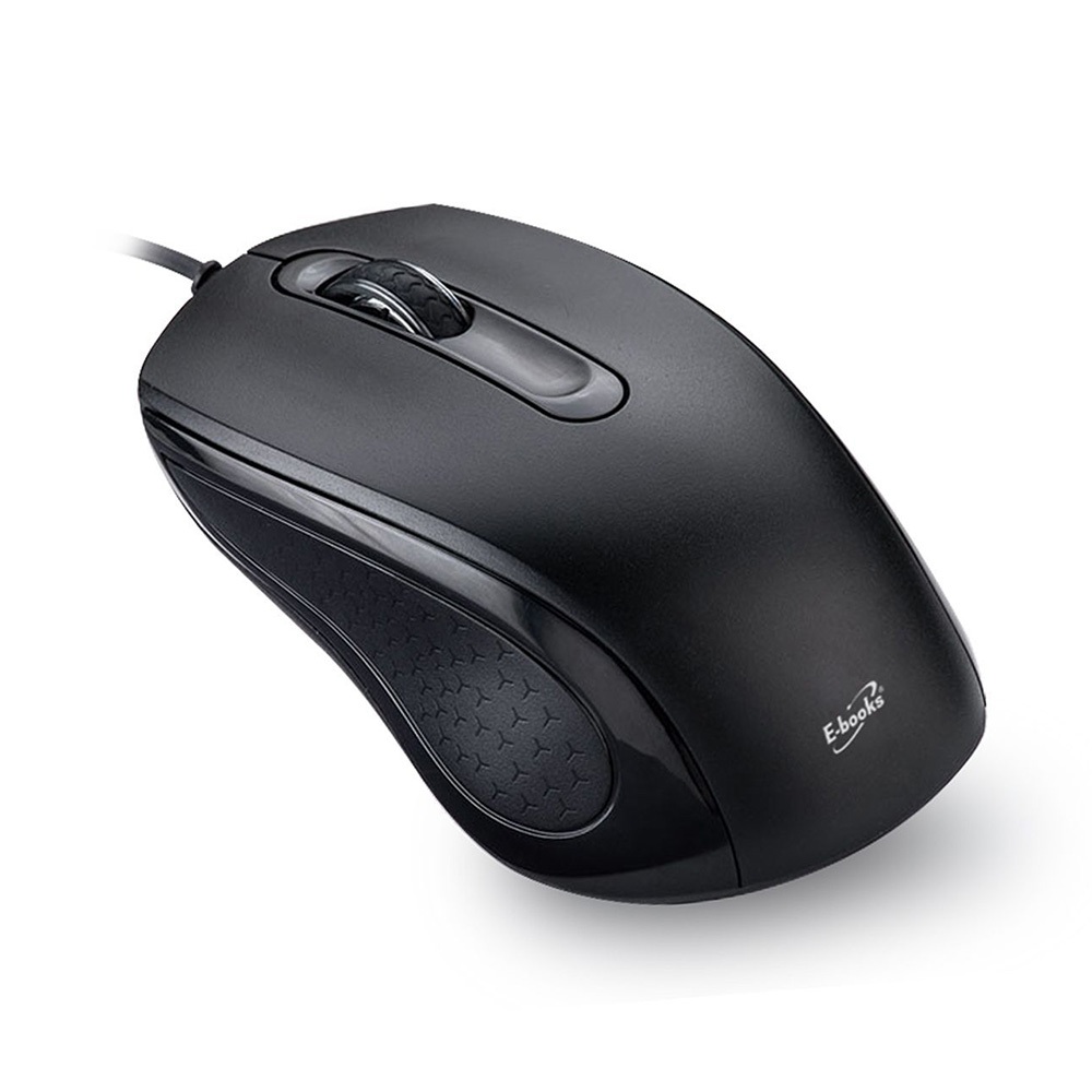 E-BOOKS M68 USB有線光學滑鼠 高解析度1000DPI 左右手通用 垂直滾輪, , large