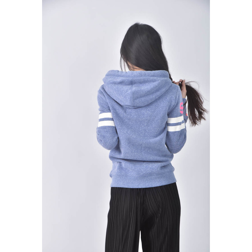 (S) 【又又私服】superdry運動棉質美式圖案藍色外套二手衣, , large