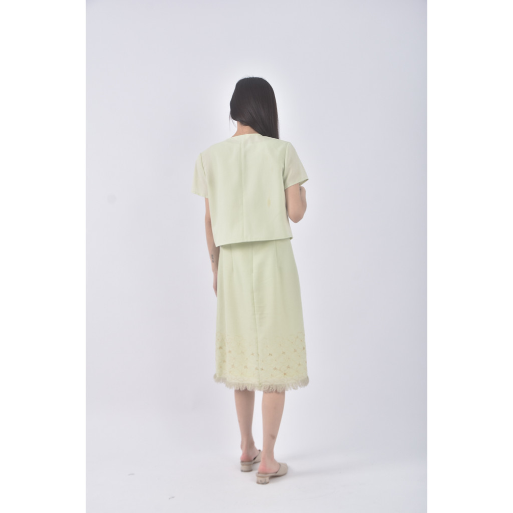 (S) iw兩件式綠色洋裝二手衣, , large
