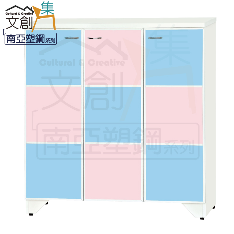【文創集】雷夫 環保3.3尺南亞塑鋼三開門鞋櫃(客約商品), , large