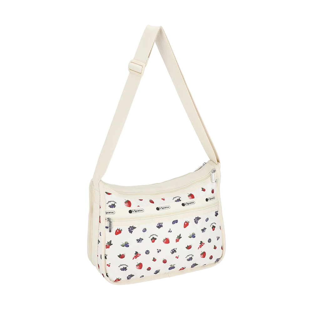 Lesportsac Deluxe Everyday Bag 經典奢華斜背包 側背包 通勤旅行包 女包 男包(奶油莓果), , large