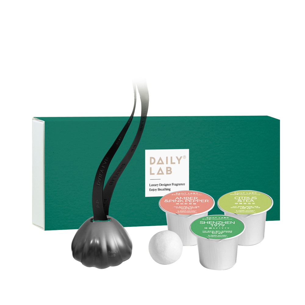 Daily Lab LQ DLXFK4010貝殼系列香氛掛飾車載香氛3 in 1混合香氣套裝 黑蝶貝色, , large