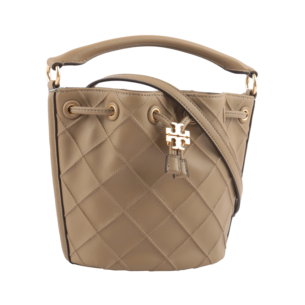 TORY BURCH Fleming  縫線皮革小款水桶包/亞麻棕, , large