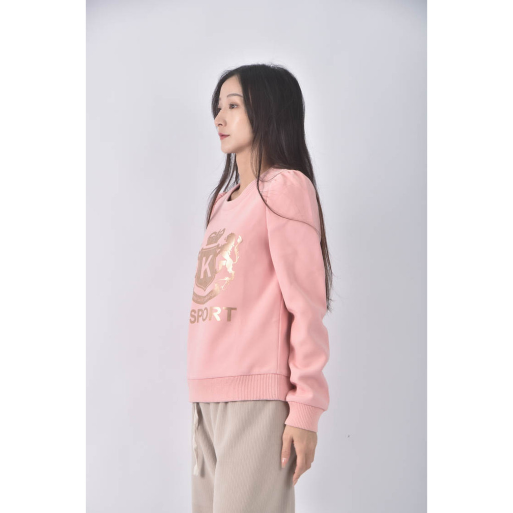 (S) k sport圓領粉色長袖上衣二手衣, , large
