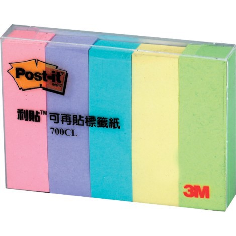 3M 利貼 可再貼 700CL-1 5色標籤紙, , large