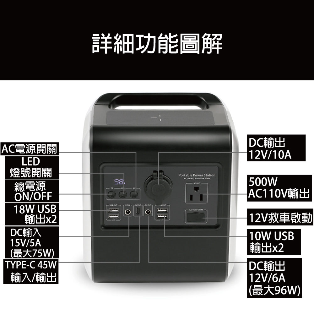 P500 Portable Energy Storage Power Supply Uninterruptible Power Supply P500 Earthquake First Aid Kit Emergency Power Supply Disaster Prevention Power Supply Backup Power Supply Temporary Power Supply System Earthquake Disaster Relief Mobile Power Supply, , large