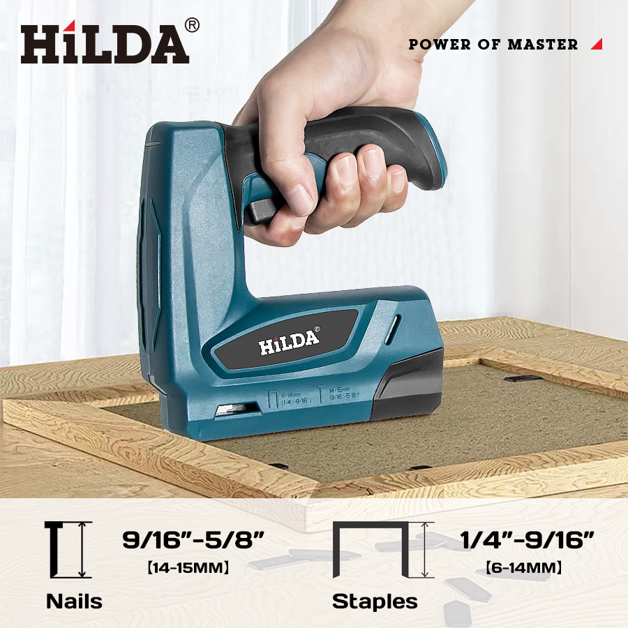 【HILDA】希爾達電動工具 碼釘槍 直釘槍 電動釘槍 ㄇ型 T型 家用、木工皆適宜, , large