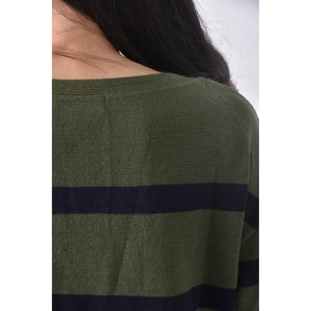(XL) untitled條紋綠色長袖上衣二手衣, , large