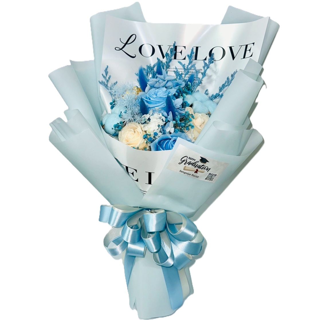 (桑妮亞花坊) 永生玫瑰乾燥花束  乾燥花束 情人節花束  生日花束 拍照 送禮, , large