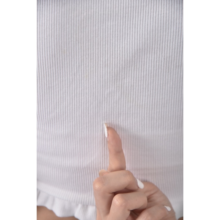 (S) 【安于晴Charlene私服】zara質感修身短版V領白色短袖上衣二手衣, , large