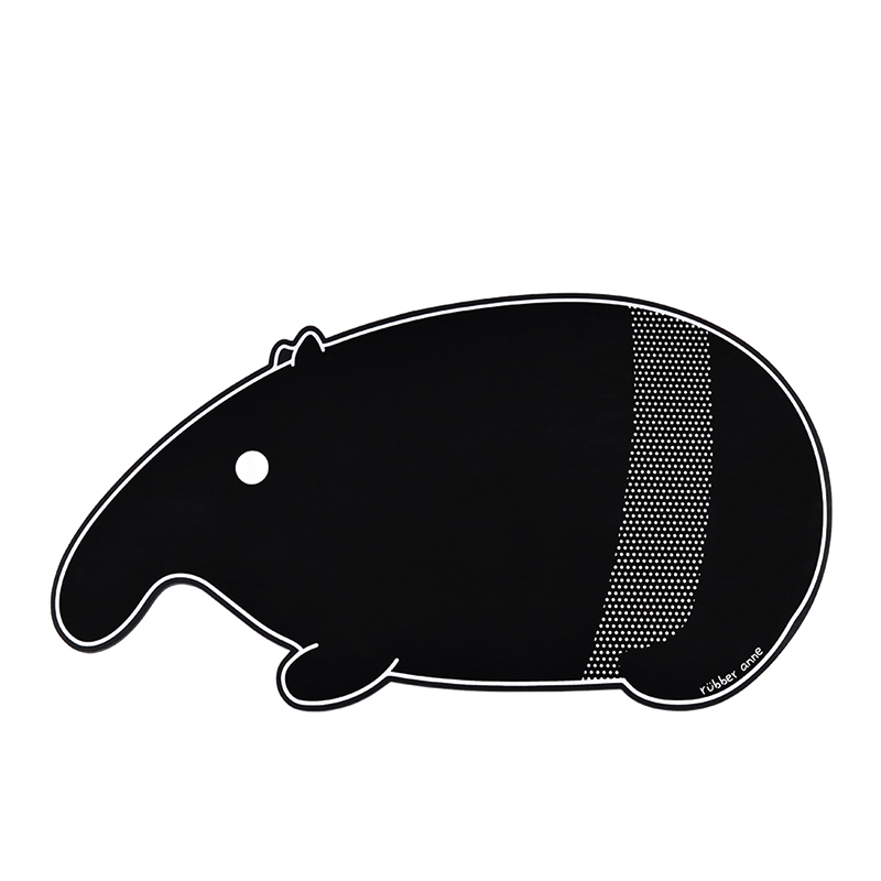【Monster】 Soft Diatomaceous Earth Shaped Absorbent Mat – Black & White Zoo (75x40cm) – Malayan Tapir, , large