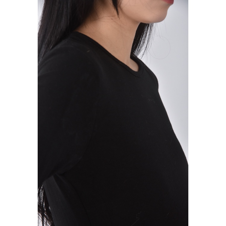 (S) stitch snap韓牌質感黑色長袖上衣二手衣, , large