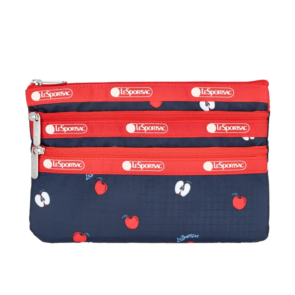 Lesportsac 3-Zip Cosmetic 三層拉鍊收納化妝包/ 小蘋果, , large