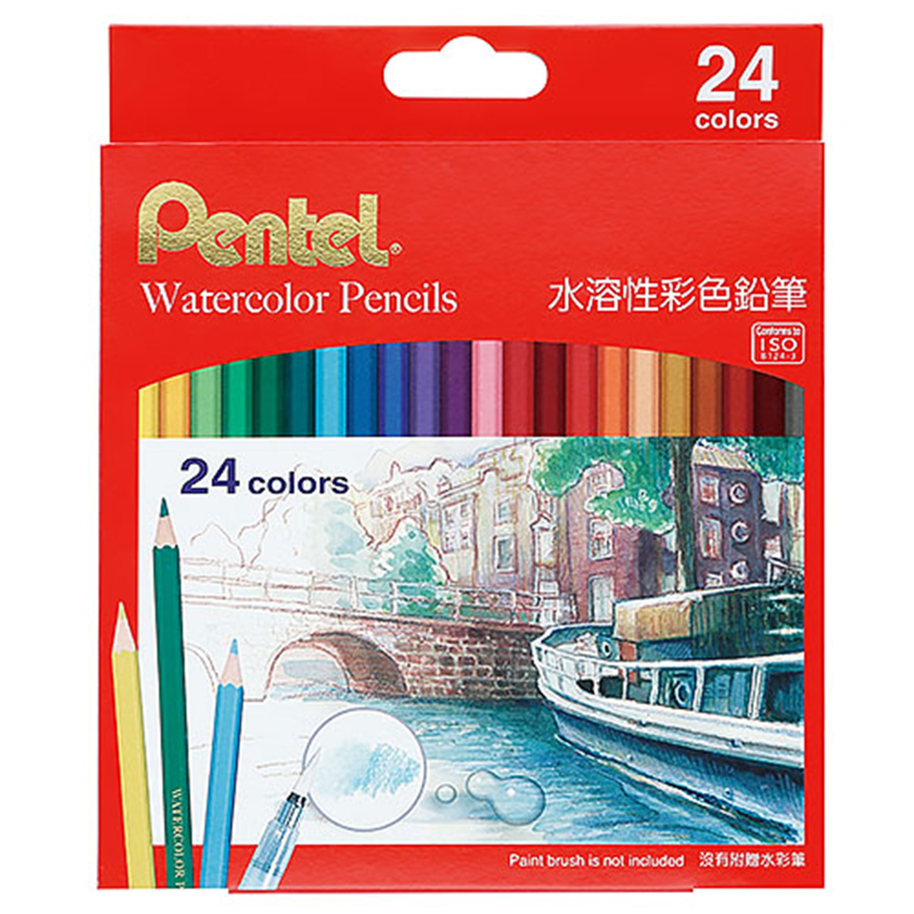 【龍品文創】飛龍 Pentel  水溶性紙盒色鉛筆 CB9-24TW, , large