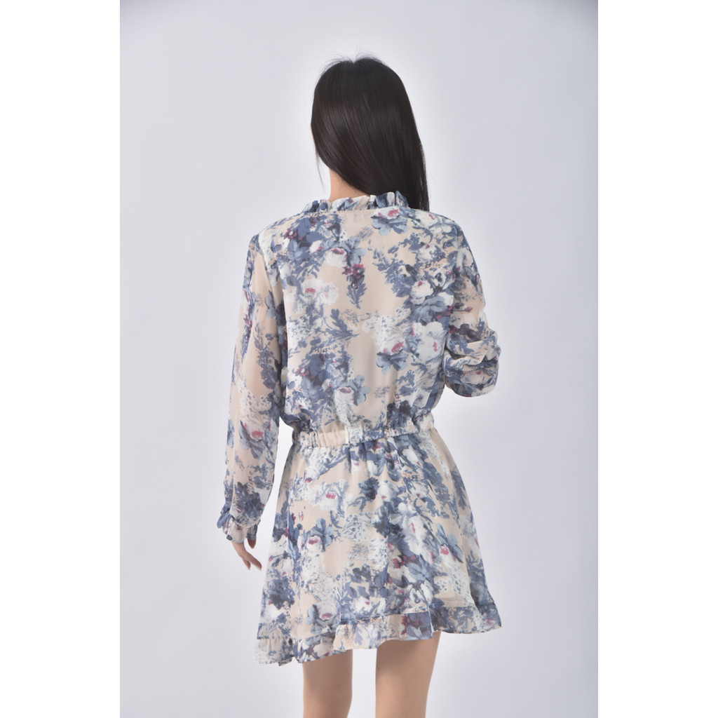 (S) 【金莎私服】eyescream質感花紋藍色洋裝二手衣, , large