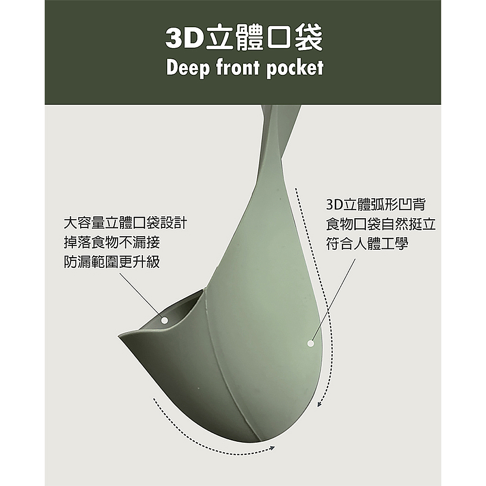 【芽比兔】立體矽膠寬口圍兜, , large