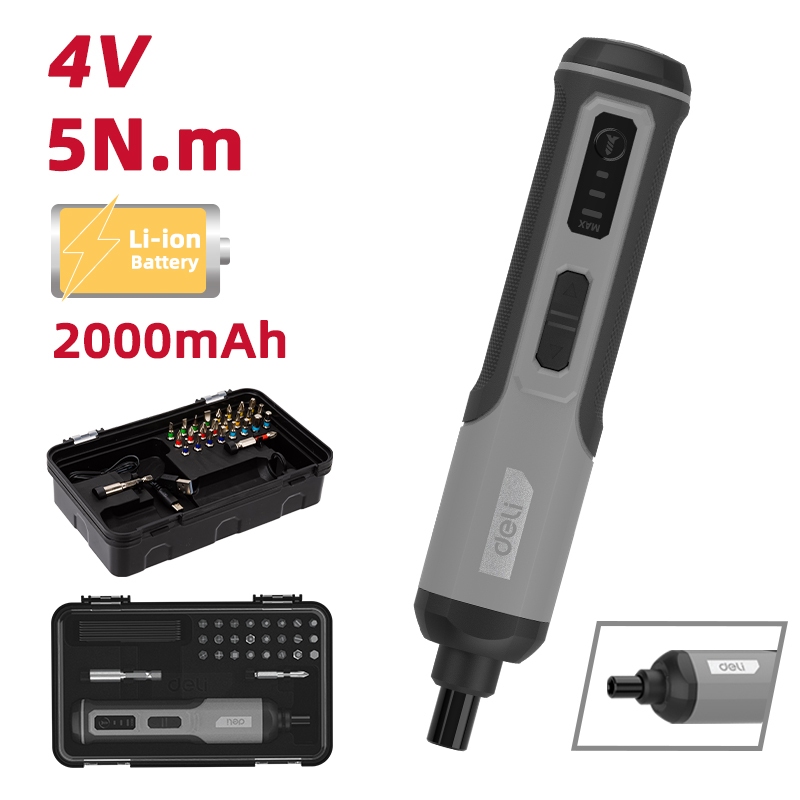 【deli tools】High Torque 5Nm Electric Screwdriver Phillips / Flat / Hex / Torx for Furniture Assembly, , large