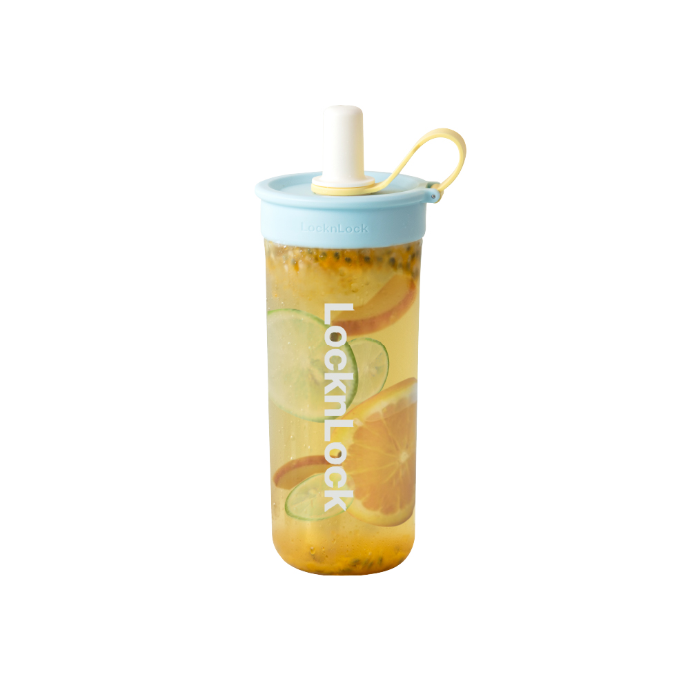 LL bubble tea water bottle 750ml, 軟萌棉花糖藍, large