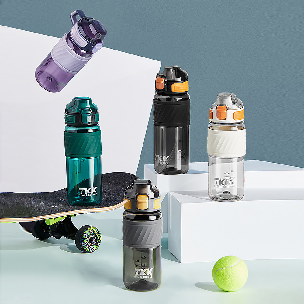 【TKK】美國進口Tritan 哈崙系列 手提式 直飲+吸管 運動水壺 隨身杯 600ML-風鈴紫, , large