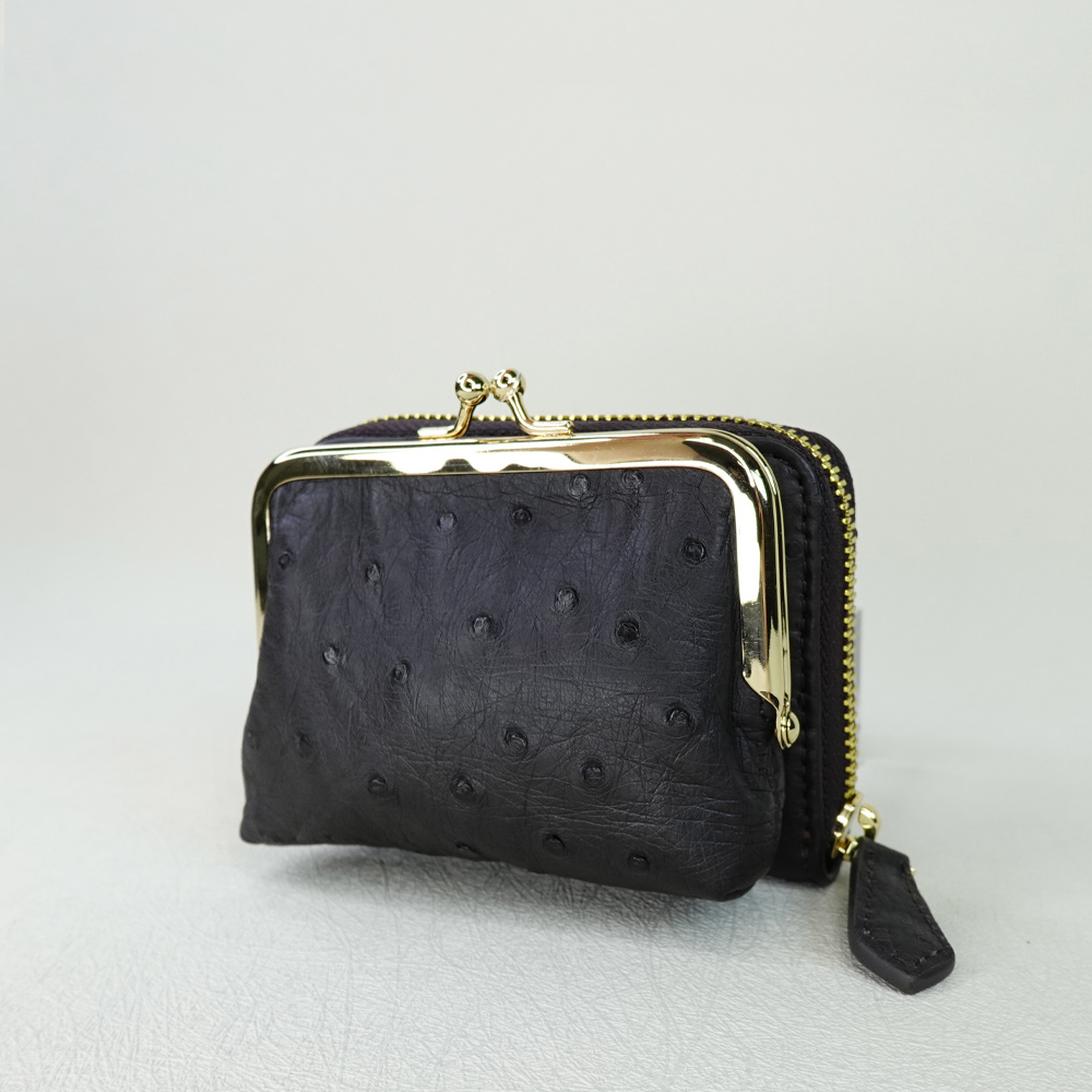 【M2nd】Ostrich kiss lock clutch, , large