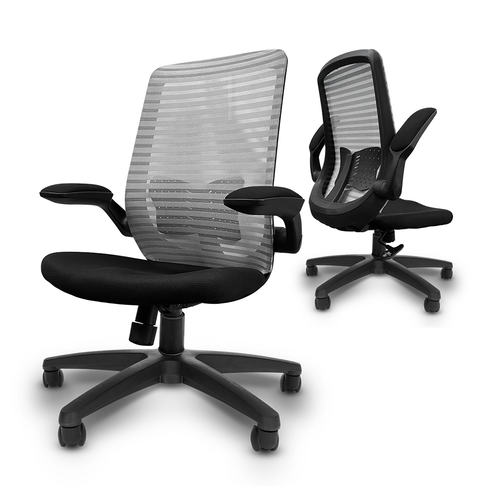 G+ Home No-Assembly Taiwan-Made Ergonomic Low-Back Breathable Lumbar Support Chair &ndash; Gray (C6826-G), , large