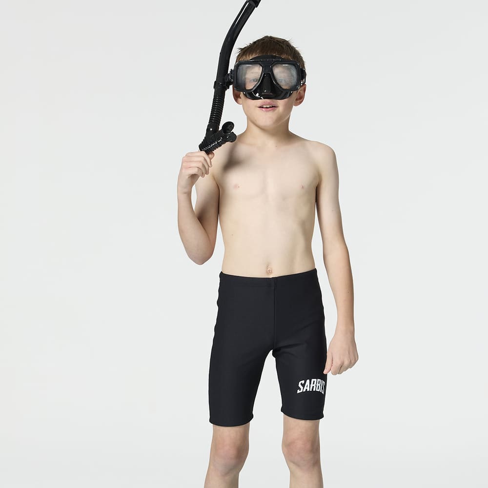 Monina Taiwan-made children's three-quarter swimming trunks black essential for playing in the water, , large