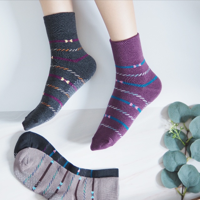 [Kaimei Cotton] 6 pairs set, random and excellent, made in Taiwan by MIT, wide-mouthed women’s version of senior socks without bunch marks - playful bow tie style, Kaimei Cotton, , large