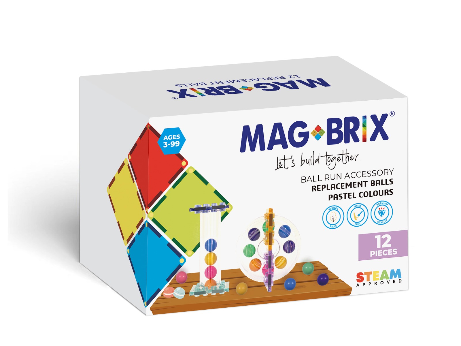 [好研所]MAGBLOX® - MAGBRIX® 無毒楓木木球組 - 粉彩 (12pcs), , large