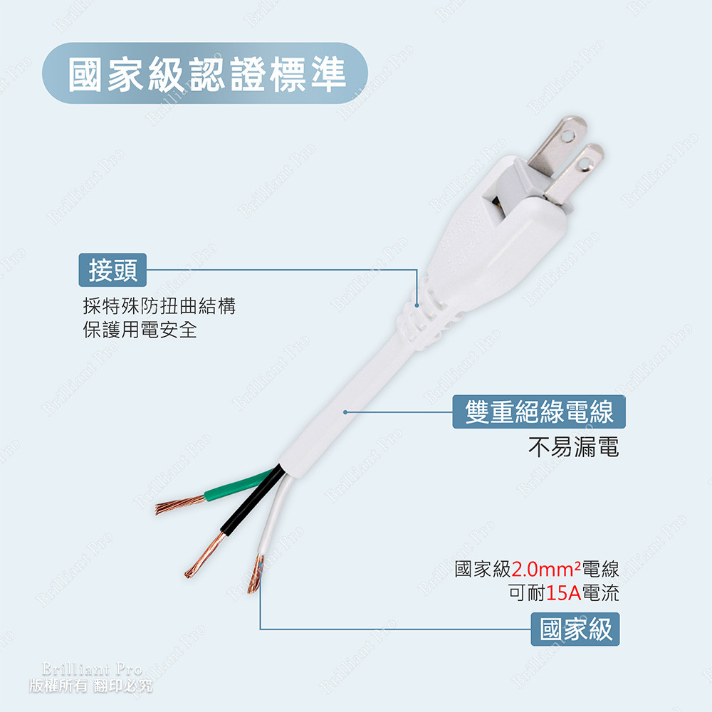 Practical Brand 3 Open 3 Insert 9 Feet 2P Extension Cord 2.7 Meters PX-109-9 Fireproof Material Safe and Durable Automatic Power Off Overload Protection Independent Switch Power-saving Design, , large