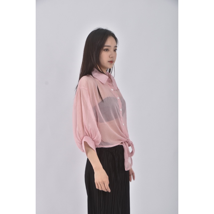 (S) 欣萬服飾修身短版粉色短袖上衣二手衣, , large