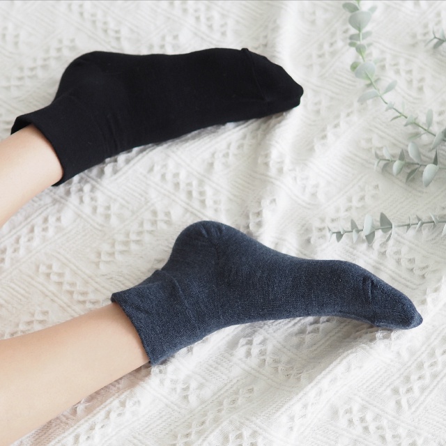 [Kaimei Cotton Industry] 6 pairs set black MIT made in Taiwan, fine cotton 200 needles, plain color, no bunch marks, wide mouth, , large