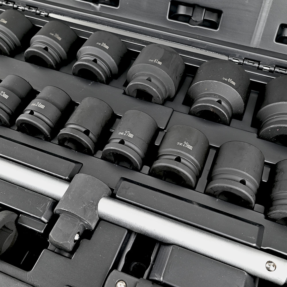 台灣現貨！6分 3/4" 強力型氣動套筒組 全套六分套筒 汽修套筒 扳手套筒 電動扳手套筒 汽修工具棘輪扳手內六角套筒, , large