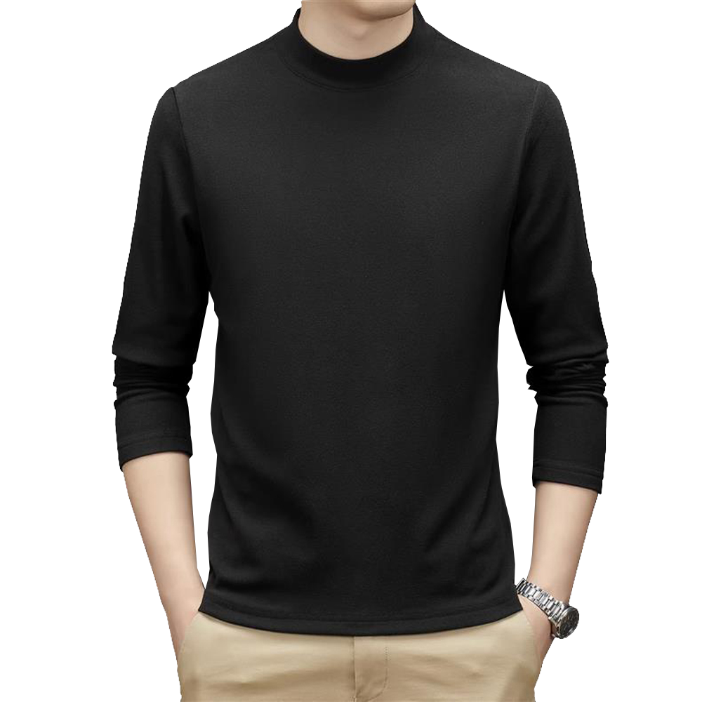 Winter Essential! Plain High-Neck Heated Shirt, Triple Heat Lock, Keeps You Warm & Comfortable. Soft Fleece Material, Skin-Friendly, Perfect as a Base Layer, Stylish & Easy to Match, , large