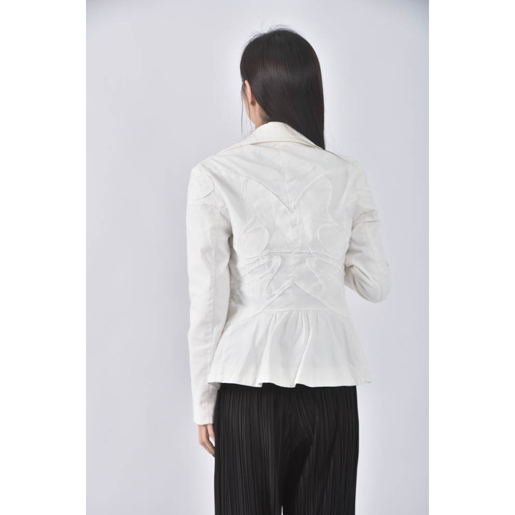 (S) paola frain棉質修身白色外套二手衣, , large