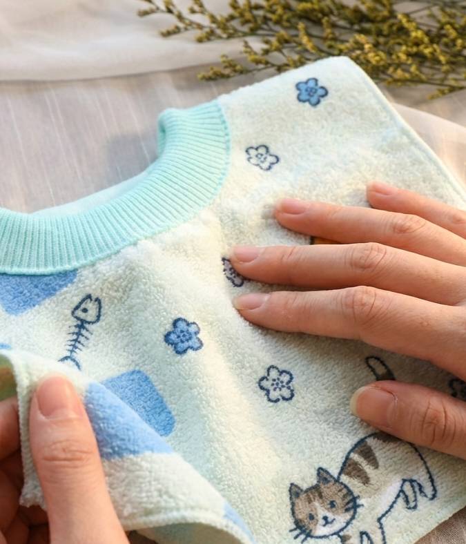 [Kaimei Cotton Industry] 12-pack Random Excellent MIT Made in Taiwan Skin-friendly Cotton Soft Pure Cotton Absorbent Children's Bib Cat Style, , large