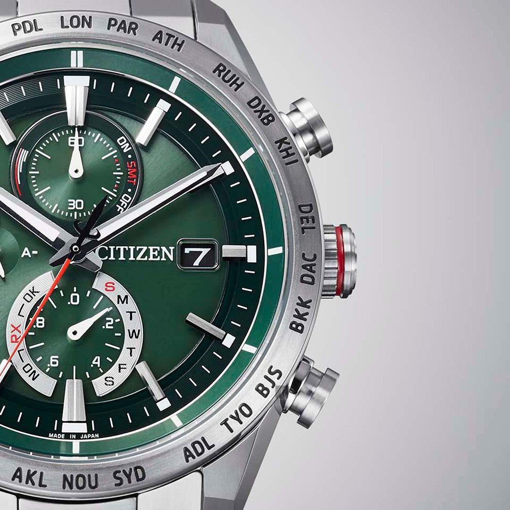 CITIZEN 星辰 限量 鈦金屬光動能電波萬年曆手錶 AT8181-63W, , large