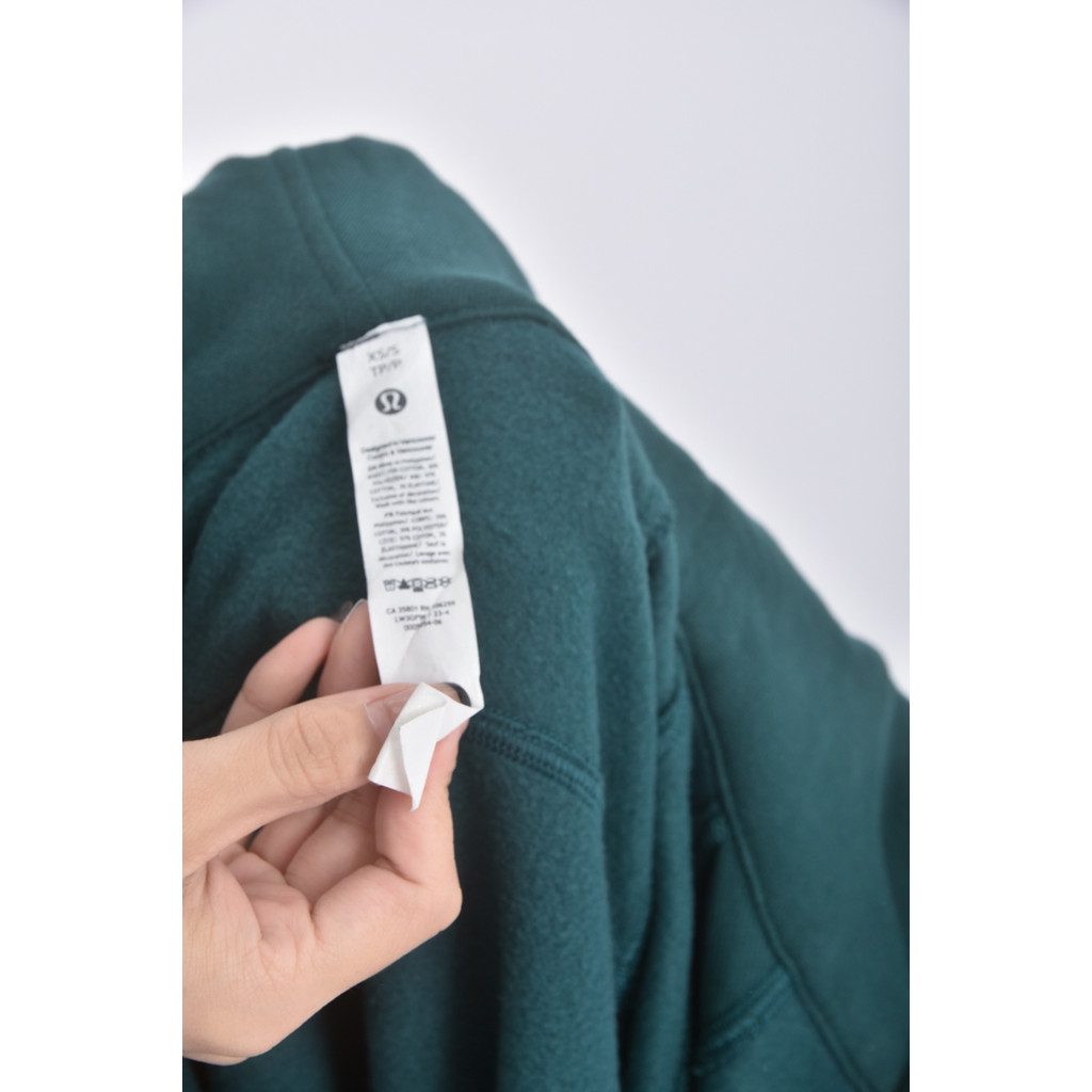 (S) lululemon質感棉質連帽綠色外套二手衣, , large