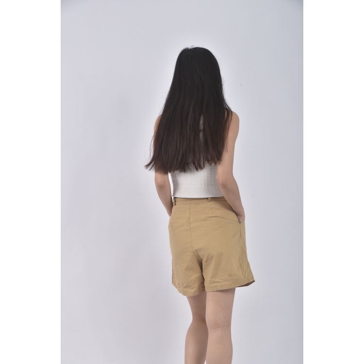 (L) 【霓霓私服】高腰荷葉邊棕色短褲二手衣, , large