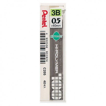 飛龍Pentel  0.5mm自動鉛筆芯 (C205)*2B, , large