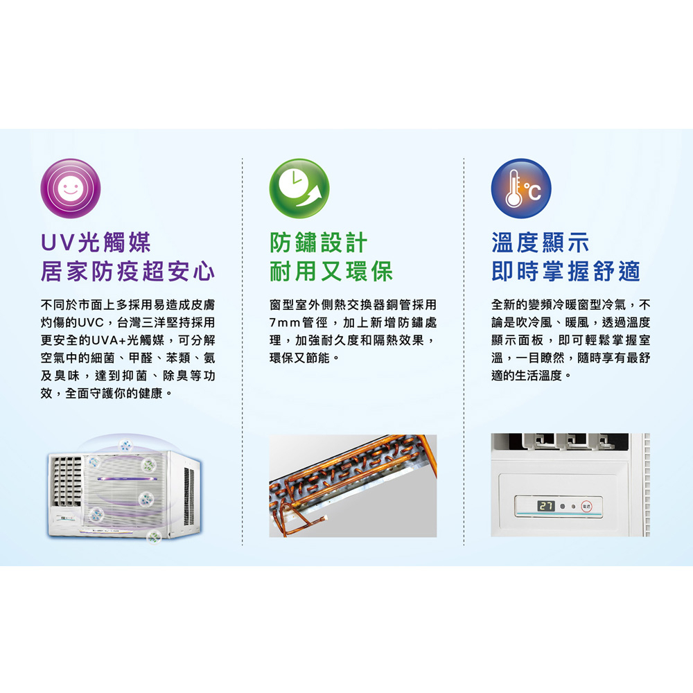 SANLUX 台灣三洋 R32冷暖變頻窗型冷氣SA-L50VHR SA-R50VHR, , large