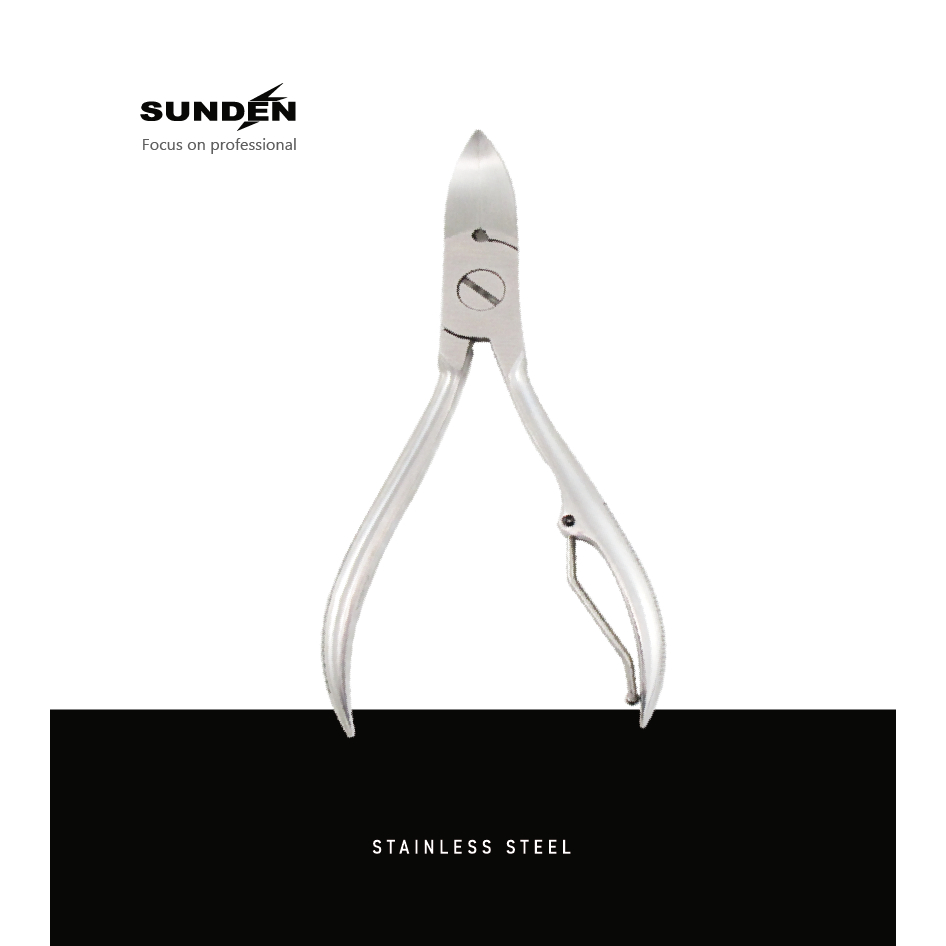 Professional Nail Cuticle Trimmer, 4.3 inch Stainless Steel Nippers, Single Wire Spring, Printed Handle,SUNDEN SD1800, , large